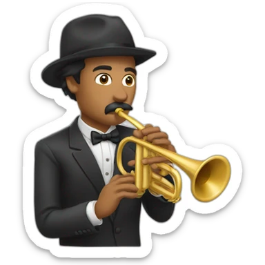 Trompeta con cara sticker