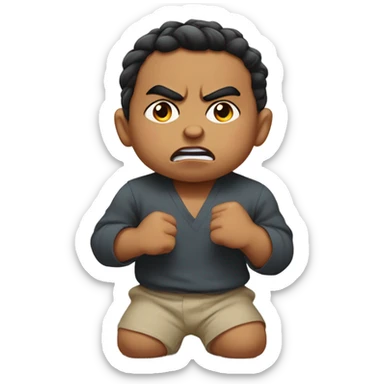 Angry south Asian baby noy sticker