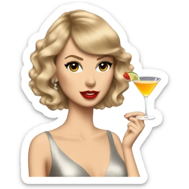 taylor swift with a martini sticker