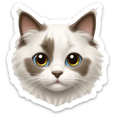 brown white ragdoll kitten sticker