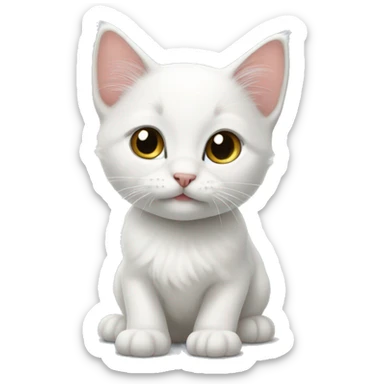 three white kitten sticker