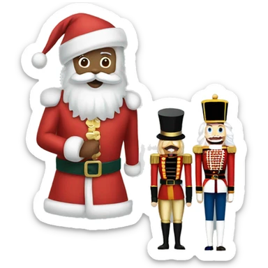 Santa and nutcracker sticker