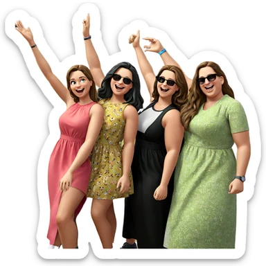 happy group of friends outdoors sticker