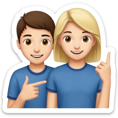 two teenager sneaking sticker