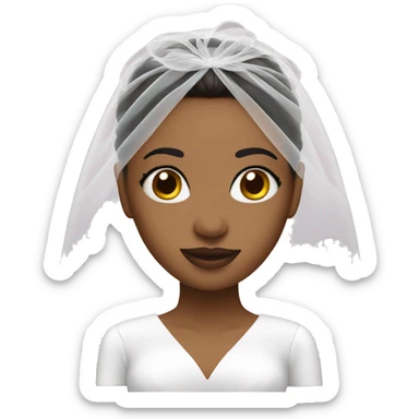 Bride with heart eyes and veil sticker