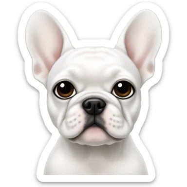 White frenchie with black eyes sticker