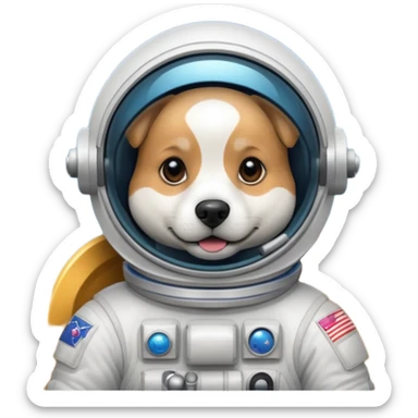 perro astronauta flotando en el espacio sticker
