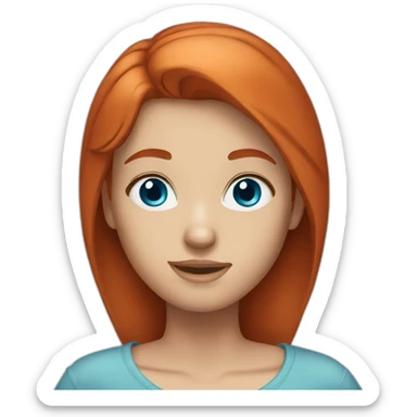 Redhead girl blue eyes sticker