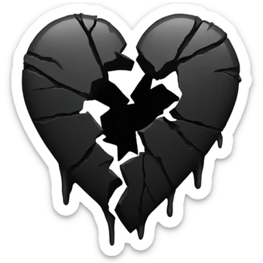 Black broken heart sticker
