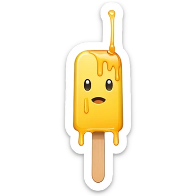Long thin yellow popsicle dripping  sticker