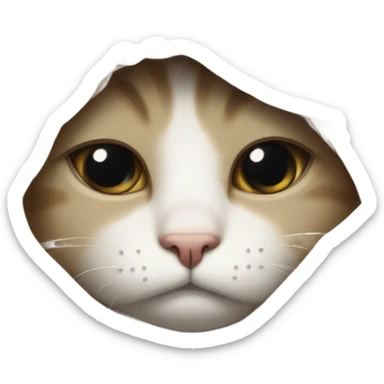 sad cat in a blanket  sticker