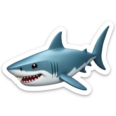 Classic emoji style shark with a top hat sticker