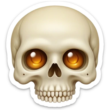 skull emoji with down syndrome sticker