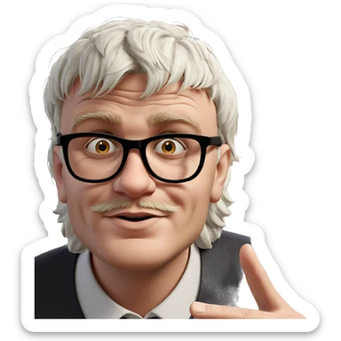 wise old man with glasses sticker