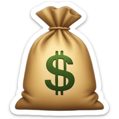 money bag with dollar sign sticker