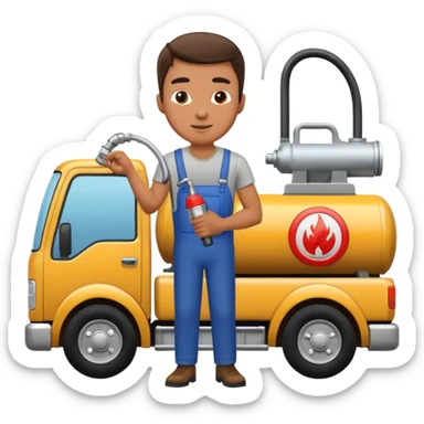 Homme met de l'essence dans le camion sticker