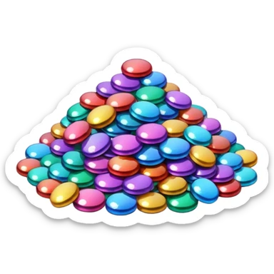  a pile of glitter with sparkling highlights. Rounded, glossy, smooth, soft shadows, white background.

 sticker