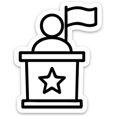 politics icon simple outlined sticker