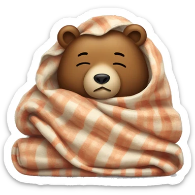 Bear sleeping with blanket  sticker