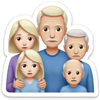 Ok keep this just change it a bit Standing next to the wife I want her brother to be sick and her parents are smiling and her grandfather is sick (no grandma) on the wife’s side. sticker