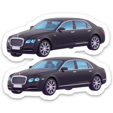 Add a transparent film next to the black luxury car, clearly separated and visible, as if ready to be applied, keep the elegant 3D style sticker
