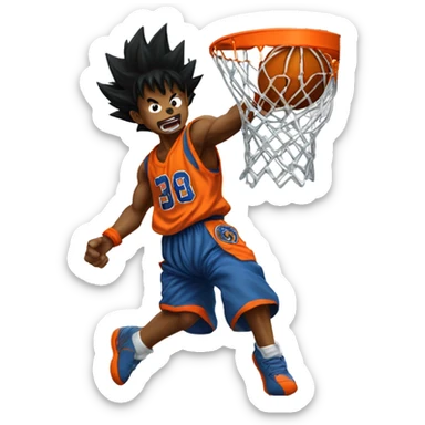 Son Goku dunking a basketball  sticker