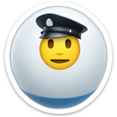 3d sphere with policeman face sticker