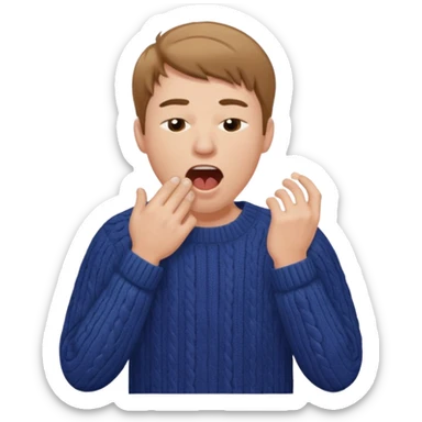 yawning man in sweater sticker