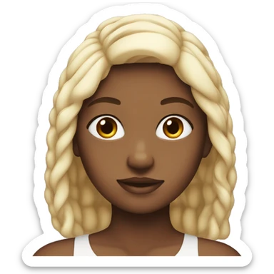 Girl with white front strands sticker