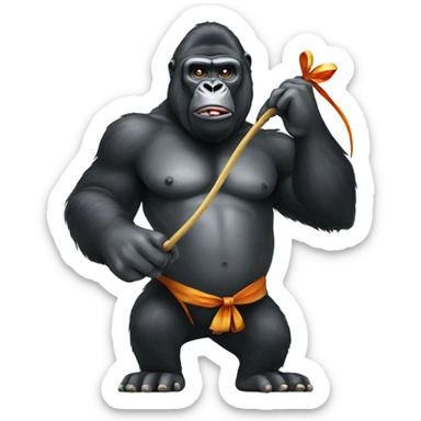 Gorilla with a bow sticker