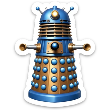 dalek silver, blue and bronze sticker