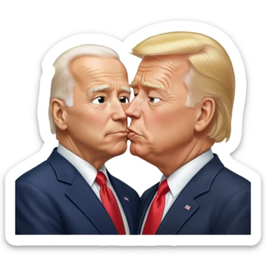 Biden kissing trump sticker