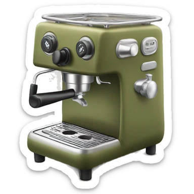 Olive green espresso machine sticker