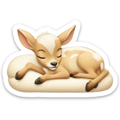 Cream colored sleeping bambi sticker