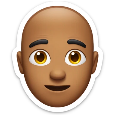 Emoji with eyebrows raise one sweat drop and an straight face sticker