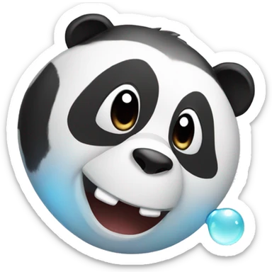 Panda with bubble  sticker