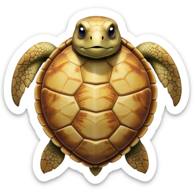 Cinematic Realistic Noble Sea Turtle Portrait Emoji, Poised and dignified, with a robust, time-worn shell intricately patterned in earthy tones and a weathered, wise face with deep, observant eyes, rendered with lifelike texture and natural, diffused light; high shine, intelligent and serene, styled with an air of oceanic majesty, focused and attentive, soft glowing outline, capturing the essence of a watchful and confident sea turtle that appears to glide out of the screen with timeless authority! sticker