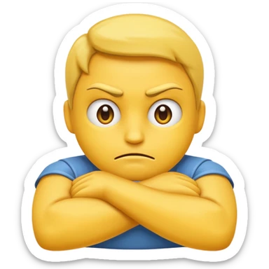 Mad emoji with crossed arms sticker