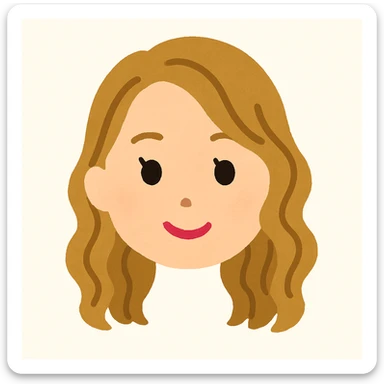 Remove the neck completely so only the head remains, maintaining the Irasutoya style with soft colors, round features, and a friendly expression. Preserve the gentle and approachable look typical of Irasutoya illustrations. sticker