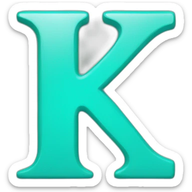 letter k turqueise sticker