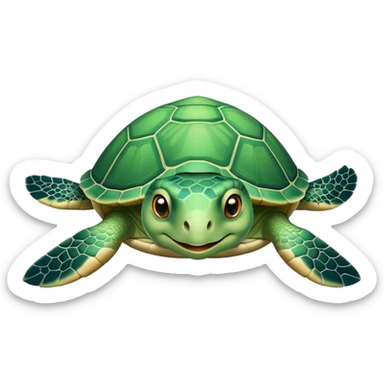 Cartoon-like sea turtle sticker