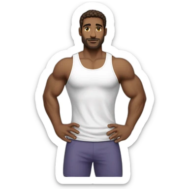 retro gym clothes for white man sticker