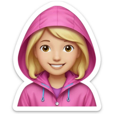 pink Raincoat Pedestrian  sticker