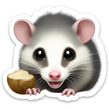 Virginia Opossum foraging mushrooms sticker
