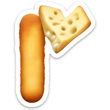 Mozzarella stick with cheese coming out  sticker