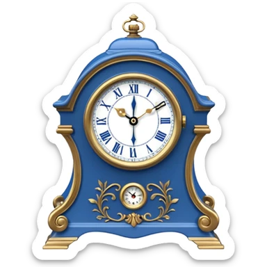 blue mantel clock sticker
