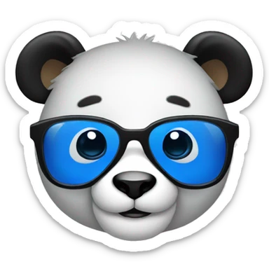 smiling panda designer with blue cool glasses sticker