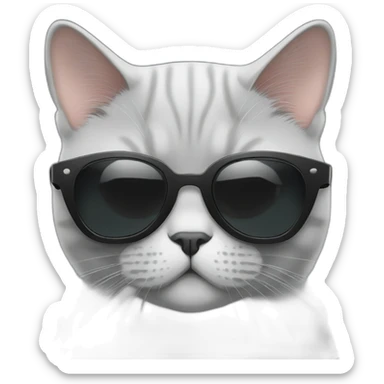 british shorthair cat with black sun glasses sticker