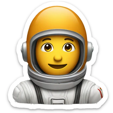 standard smiling emoji with an astronaut helmet sticker