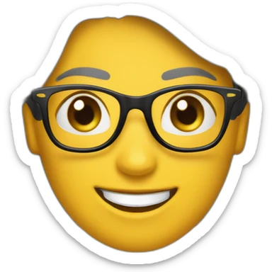 Mujer cabellos corto crespo y gafas, feliz sticker